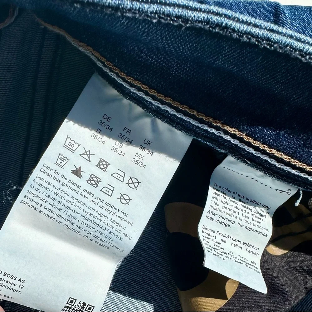Boss MAINE Regular fit Men’s Slim Straight Jeans in Deep Blue, W 35, L 34